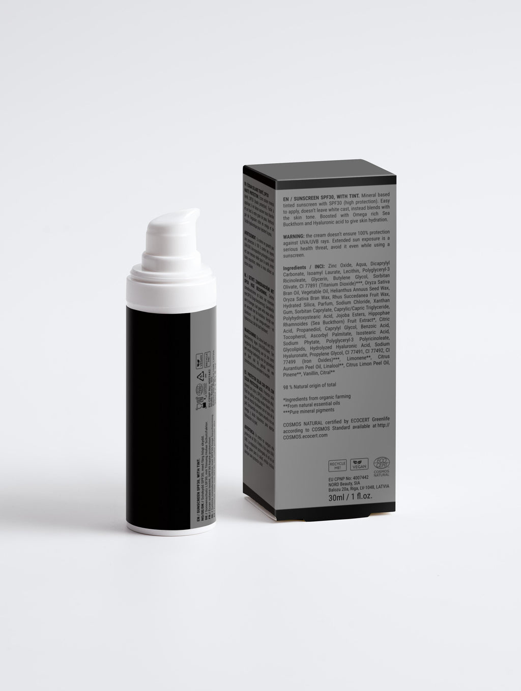 SPF30 güneş kremi, renkli